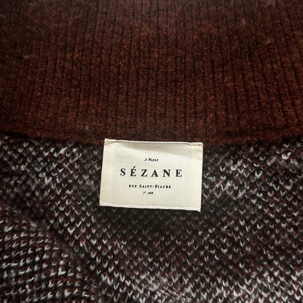 Sezane Thais Brown Patterned Women's Cardigan Sma… - image 5